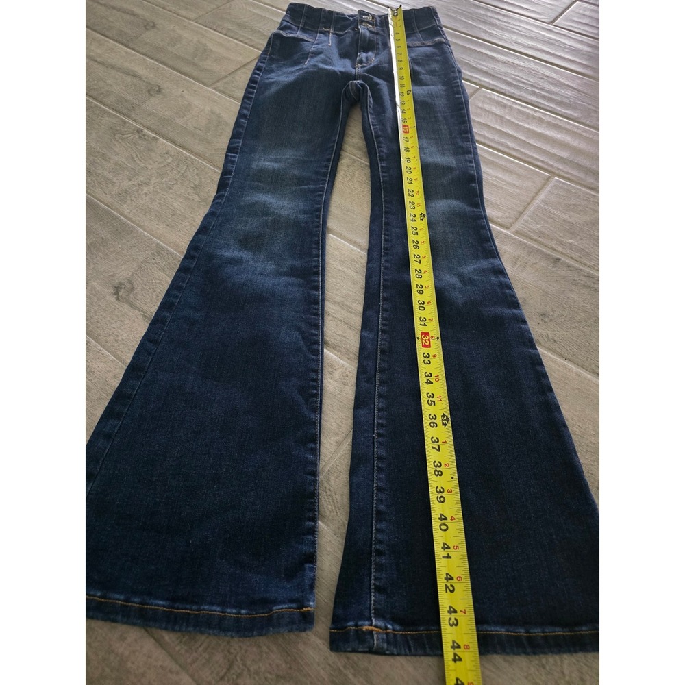 Free People We the Free Jayde High Rise Flare Jeans Blue Denin Wide Leg Tall 27 - Picture 3 of 10